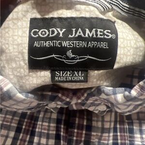 Cody James Plaid Western Shirt XL